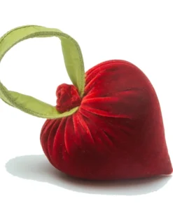 Small Cherry Heart w/ Green Ribbon Heart