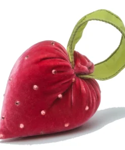 Small Guava Heart w/ Crystals & Green Ribbon